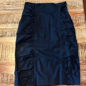Nanette Lepore ruched high waisted black pencil skirt